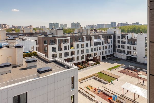 Arial view of commercial building complex